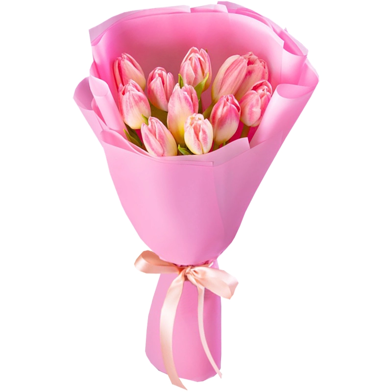 Букет из 11 розовых тюльпанов